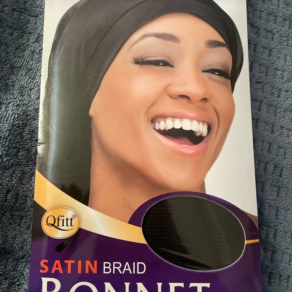 Black Satin Braid Bonnet